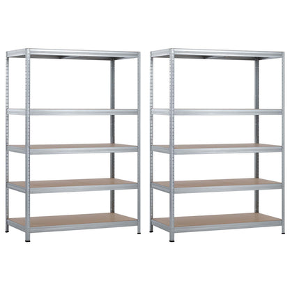 Pack 2 Estanterías Modulares Con 5 Baldas Ajustables 180x120x60cm 1250kg O91_0