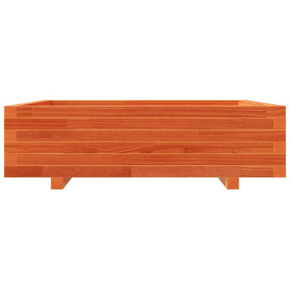 Jardinera De Madera Maciza De Pino Marrón Cera 90x90x26,5 Cm_4