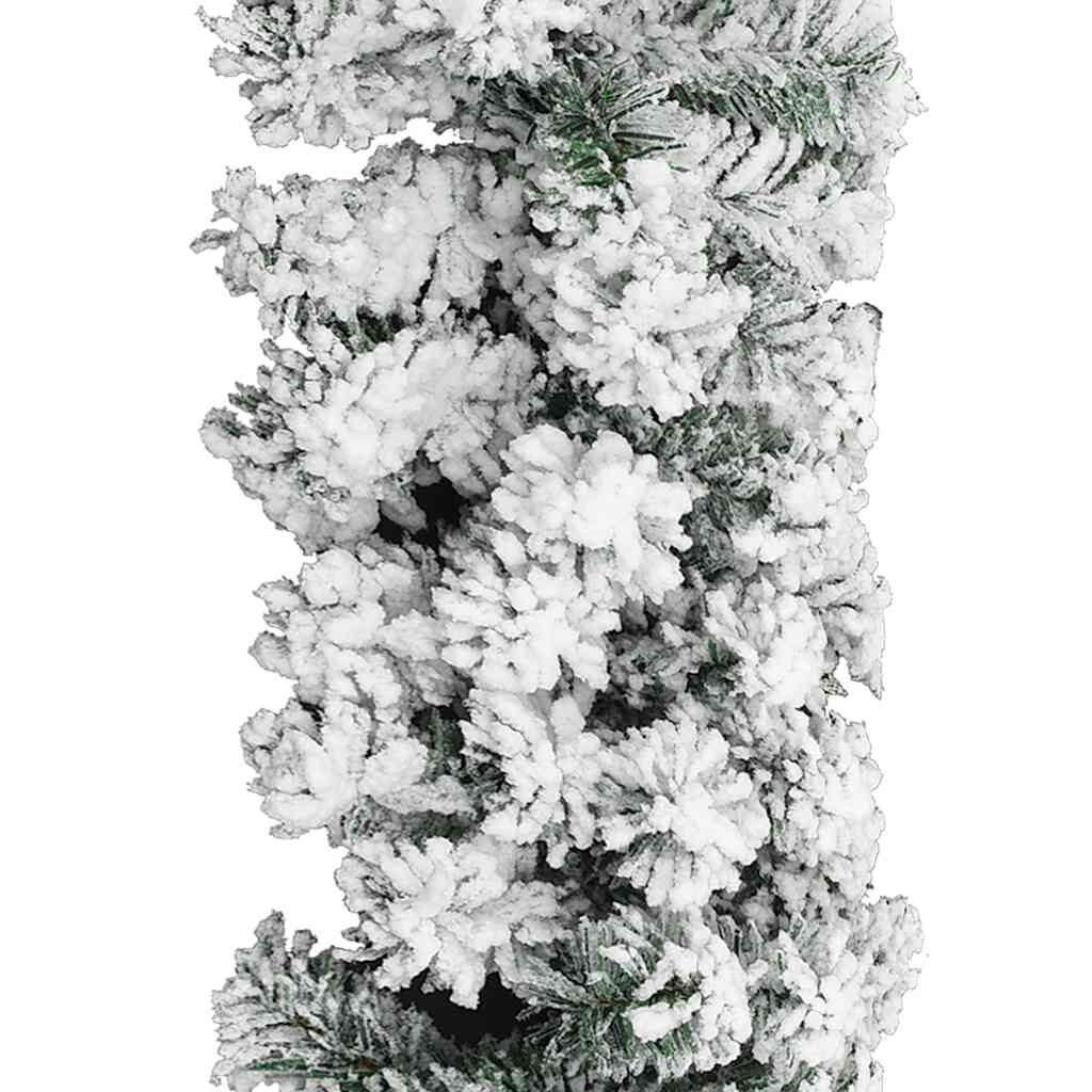 Vidaxl Guirnalda De Navidad Con Nieve Flocada Verde 5 M Pvc_3