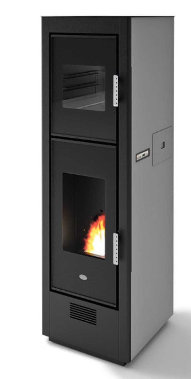 Eva Calòr Horno De Pellet Ventilado Con Conducto Biscotto 901671500 Aluminio/acabado Negro_1