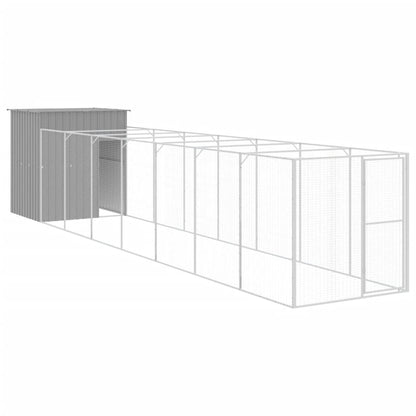Caseta Perros Corral Acero Galvanizado Gris Claro 165x863x181cm_0