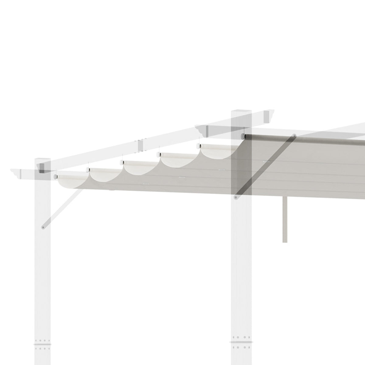 Cubierta Para Pérgola Outsunny Tela Poliéster Crema 250x255x6 Cm_4