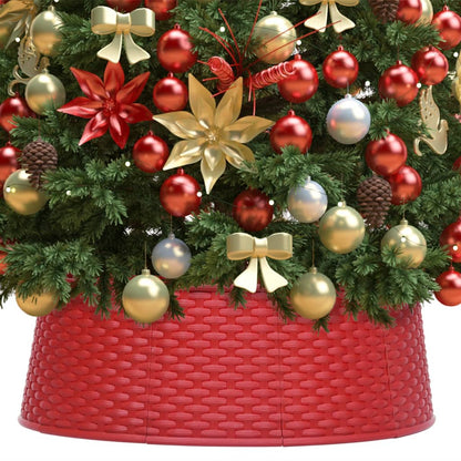 Vidaxl Falda Del Árbol De Navidad Roja Ø65x19,5 Cm_1