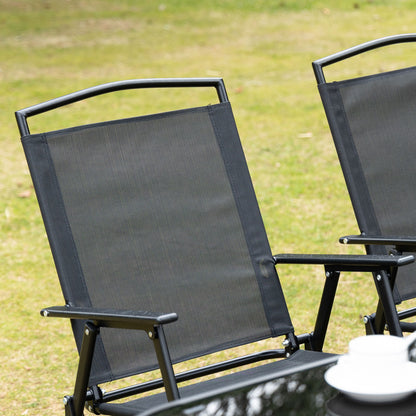 Outsunny Muebles Muebles De Jardín 6 Sillas Plegables Mesa Sombrilla Inclinable_3