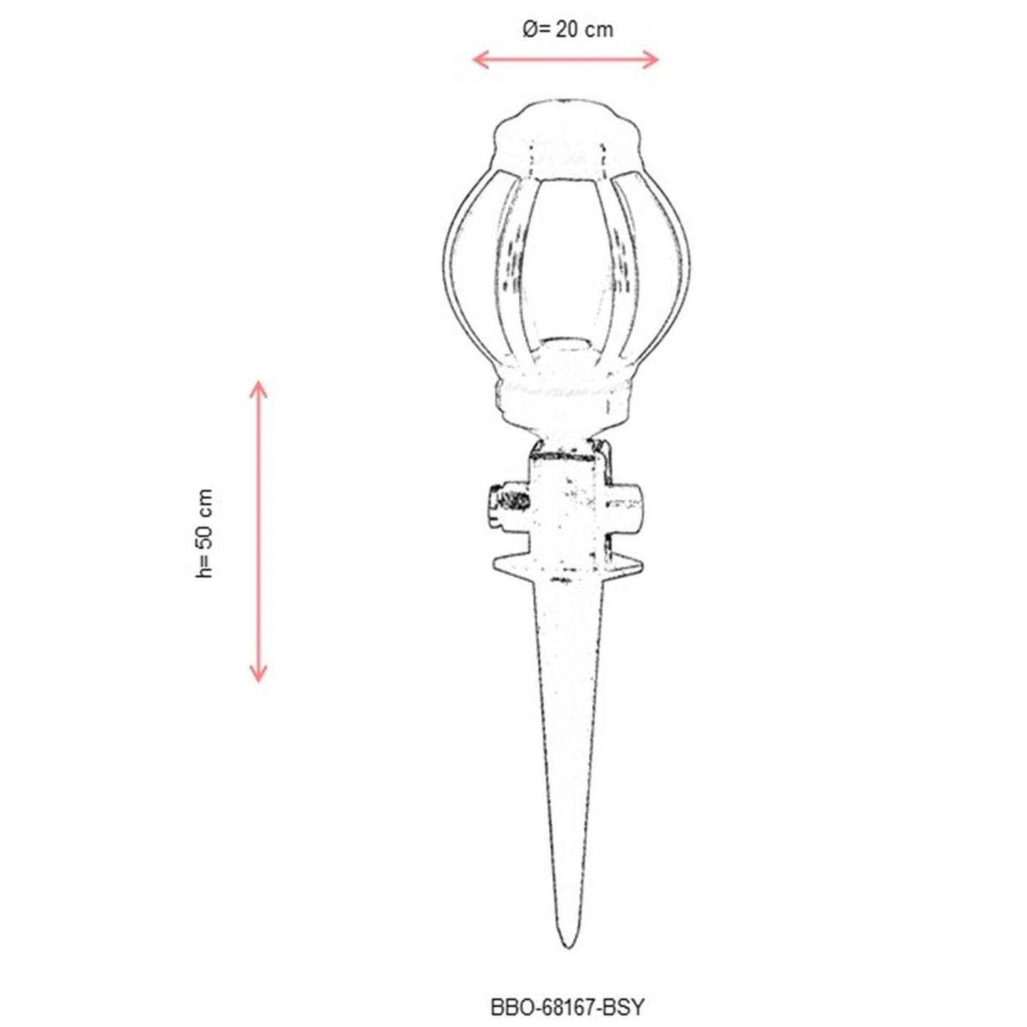 Aplique De Pared Pantalla Oval Para Exterior, Abs , Negro, 20x20x50, Casquillo E 27 Max 60 W
