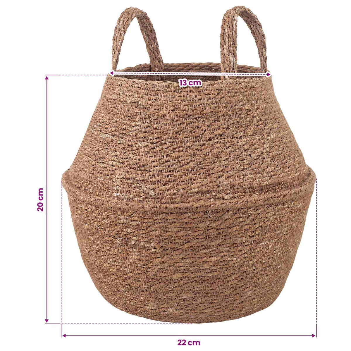 Maceta Con Asas 2 Uds. Natural Ø 22 X 20 Cm 100% Hierba Marina_5