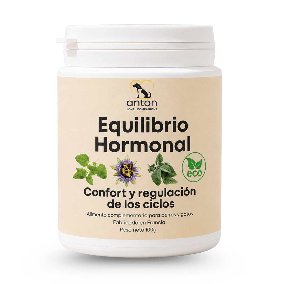Equilibrio hormonal ECO para perras y gatas – Calma durante el celo – 100 g_0