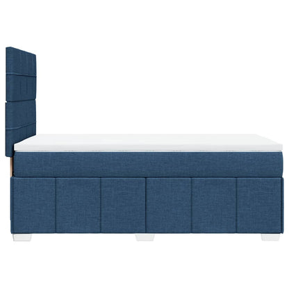 Cama Box Spring Con Colchón Tela Azul 90x190 Cm / Vetonek_5