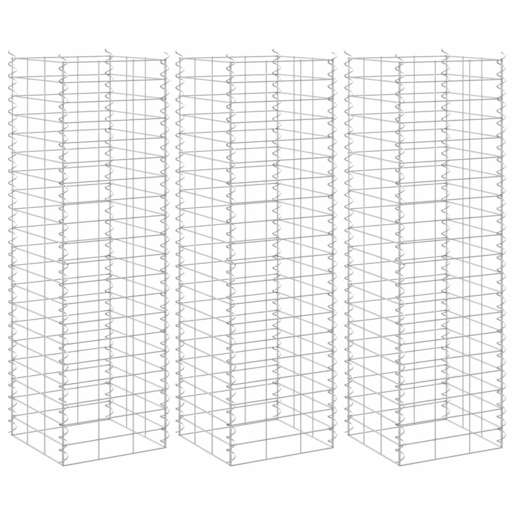 Arriates De Gaviones 3 Unidades Hierro 30x30x100 Cm_1