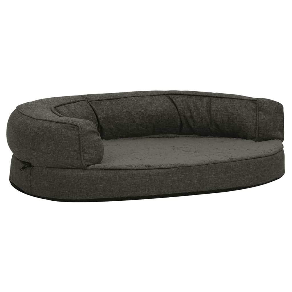 Vidaxl Colchón Para Cama De Perro Ergonómico Gris Oscuro 75x53 Cm_0