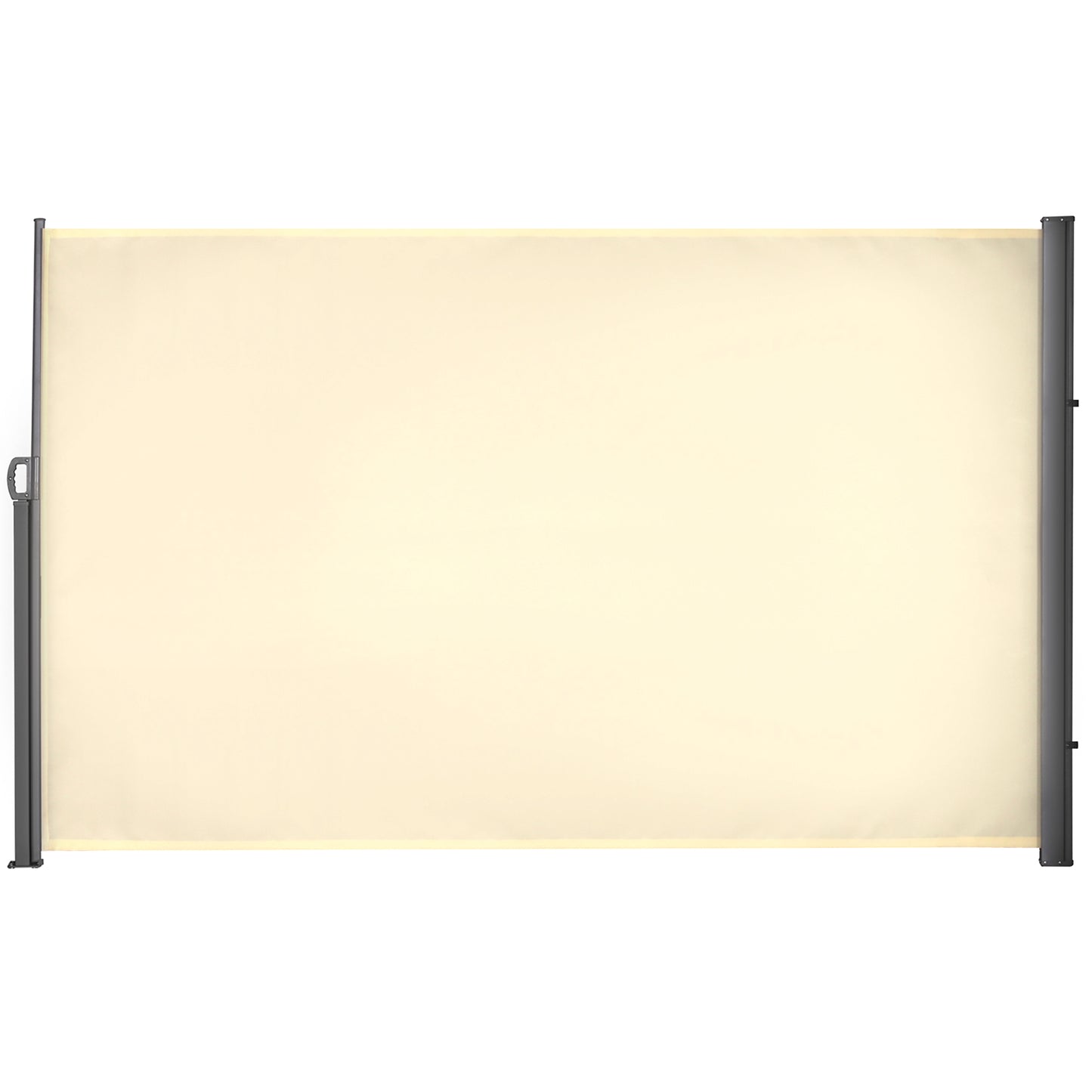 Outsunny Toldo Lateral Retráctil 300x180cm Pantalla Enrollable Para Jardín Crema_0