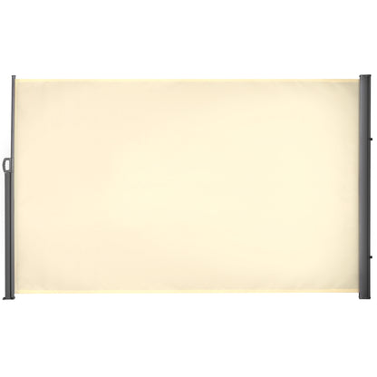 Outsunny Toldo Lateral Retráctil 300x180cm Pantalla Enrollable Para Jardín Crema_0