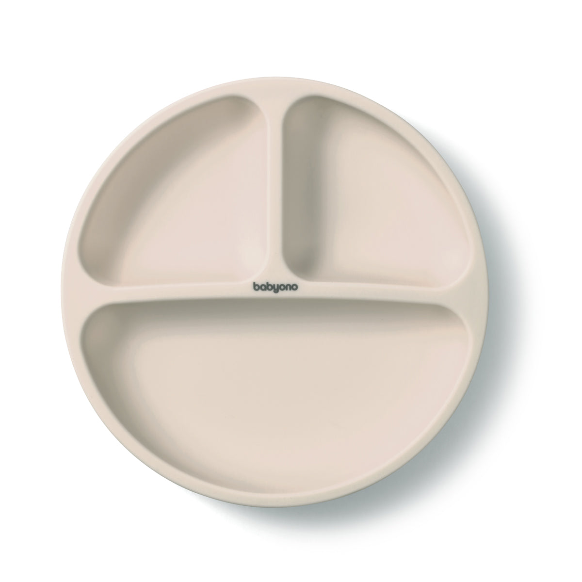 Plato De Silicona Con Compartimentos Y Ventosa Beige_0