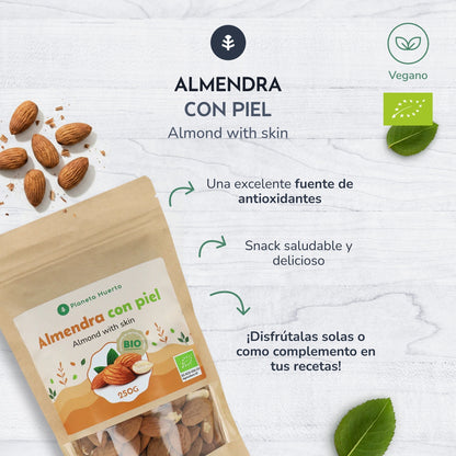 Almendra natural con piel ECO Planeta Huerto 1 kg