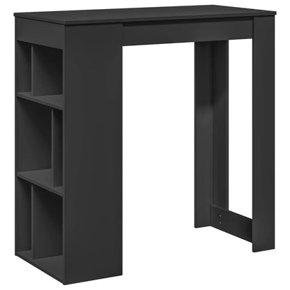 Mesa Bar Con Estantes Madera Ingeniería Negro 102x50x103,5 Cm_0