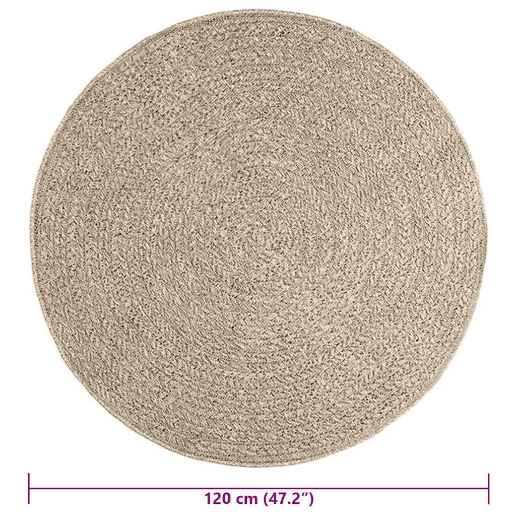 Vidaxl Alfombra Zizur Aspecto Yute Interior/exterior Beige Ø 120 Cm_2