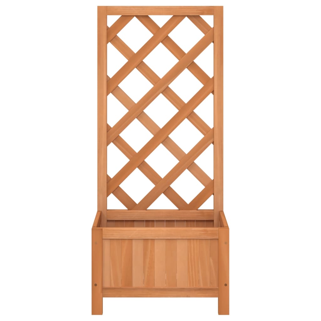 Jardinera Con Enrejado Marrón 40x30x90 Cm Madera Maciza De Abeto_3