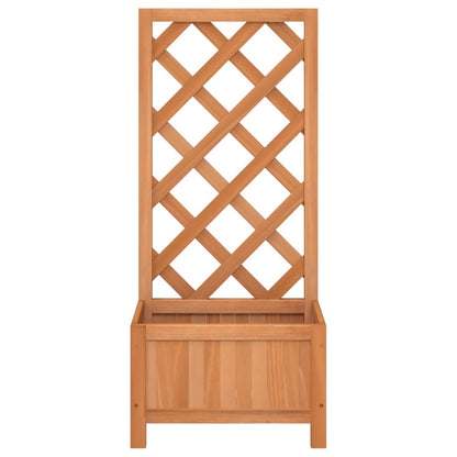 Jardinera Con Enrejado Marrón 40x30x90 Cm Madera Maciza De Abeto_3