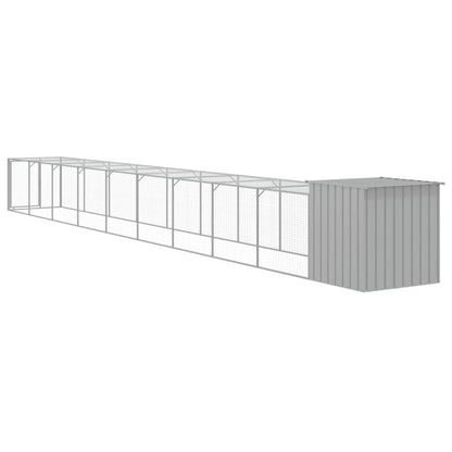 Vidaxl Gallinero Y Corral Acero Galvanizado Gris Claro 110x1017x110 Cm_4
