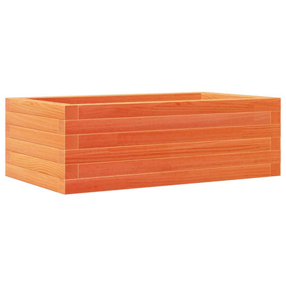 Jardinera De Madera Maciza Pino Marrón Cera 70x40x23 Cm_0
