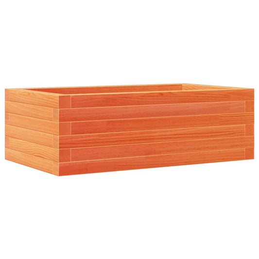 Jardinera De Madera Maciza Pino Marrón Cera 70x40x23 Cm_0