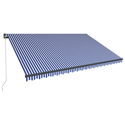 Vidaxl Toldo Retráctil Manual Con Luz Led Azul Y Blanco 500x300 Cm_0