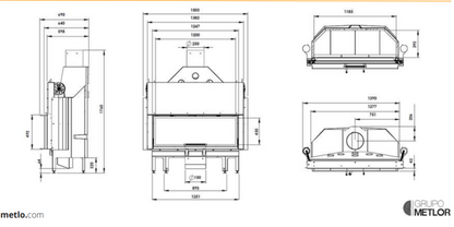 Insertables Con Ventilación A Leña Metlor Modelo Ecolux 120 Up_3