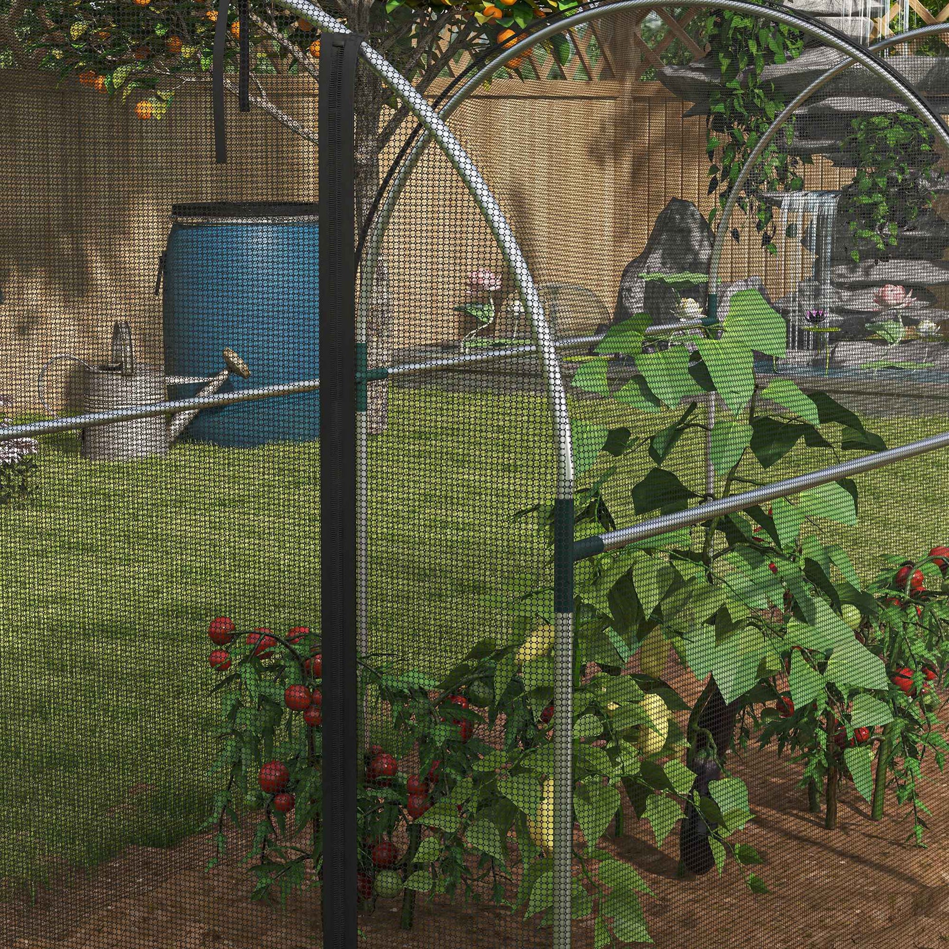Outsunny Jaula De Protección Con Soportes Puerta 120x300x146 Cm Negro_3