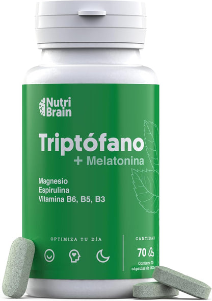 Triptófano Con Melatonina Y Magnesio Para Sueño Reparador Nutribrain 70 Comprimidos_0