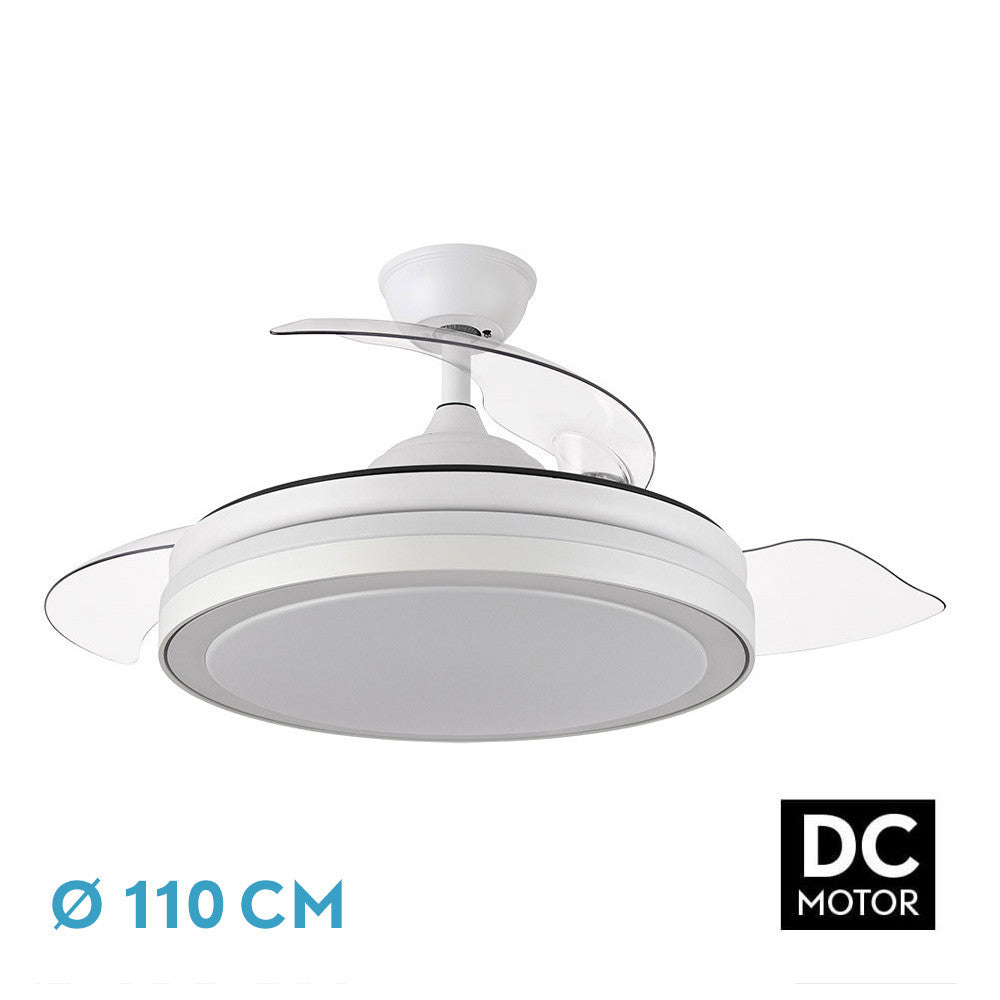 Ventilador Dc Esparta 72w 6120lm Blanco 3 Aspas Desp. 110d 3 Colores C/remoto+ Temporizador+ Memoria_0