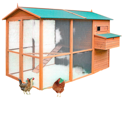 Gallinero Oslo Para 8-12 Gallinas - Gran Tamaño - Refugio Cubierto - Bandeja Extraíble - Incluye Perchas Y Ponedero_0