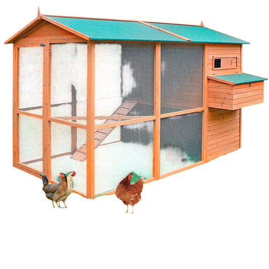 Gallinero Oslo Para 8-12 Gallinas - Gran Tamaño - Refugio Cubierto - Bandeja Extraíble - Incluye Perchas Y Ponedero_0