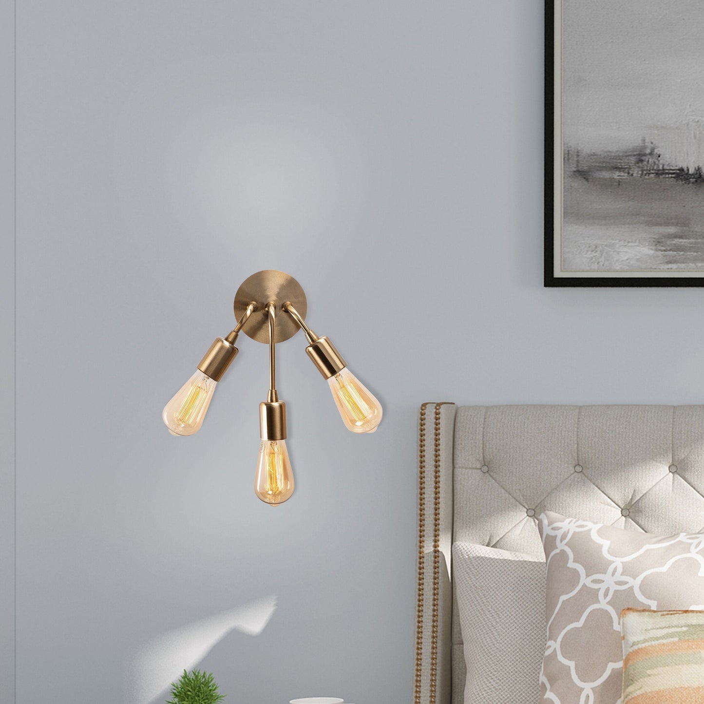 Aplique De Pared, Metal , Vintage, 22x22x28, Casquillo 3 X E 27 Max 40 W_4