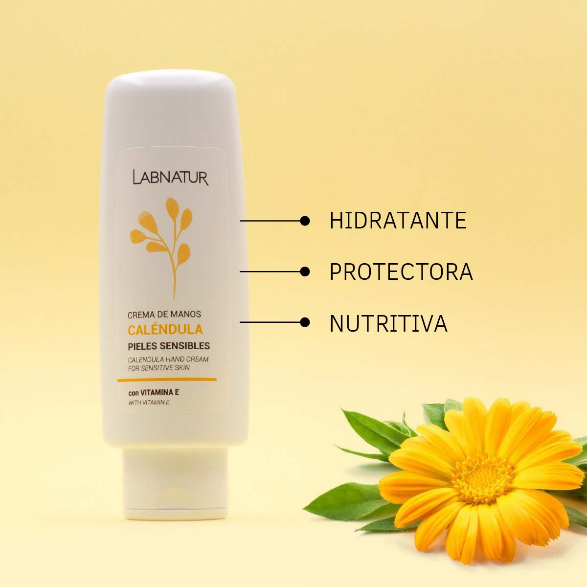 Crema de Manos Caléndula Labnatur 100 ml | Hidratante | Calmante | Manos Secas y Sensibles_1