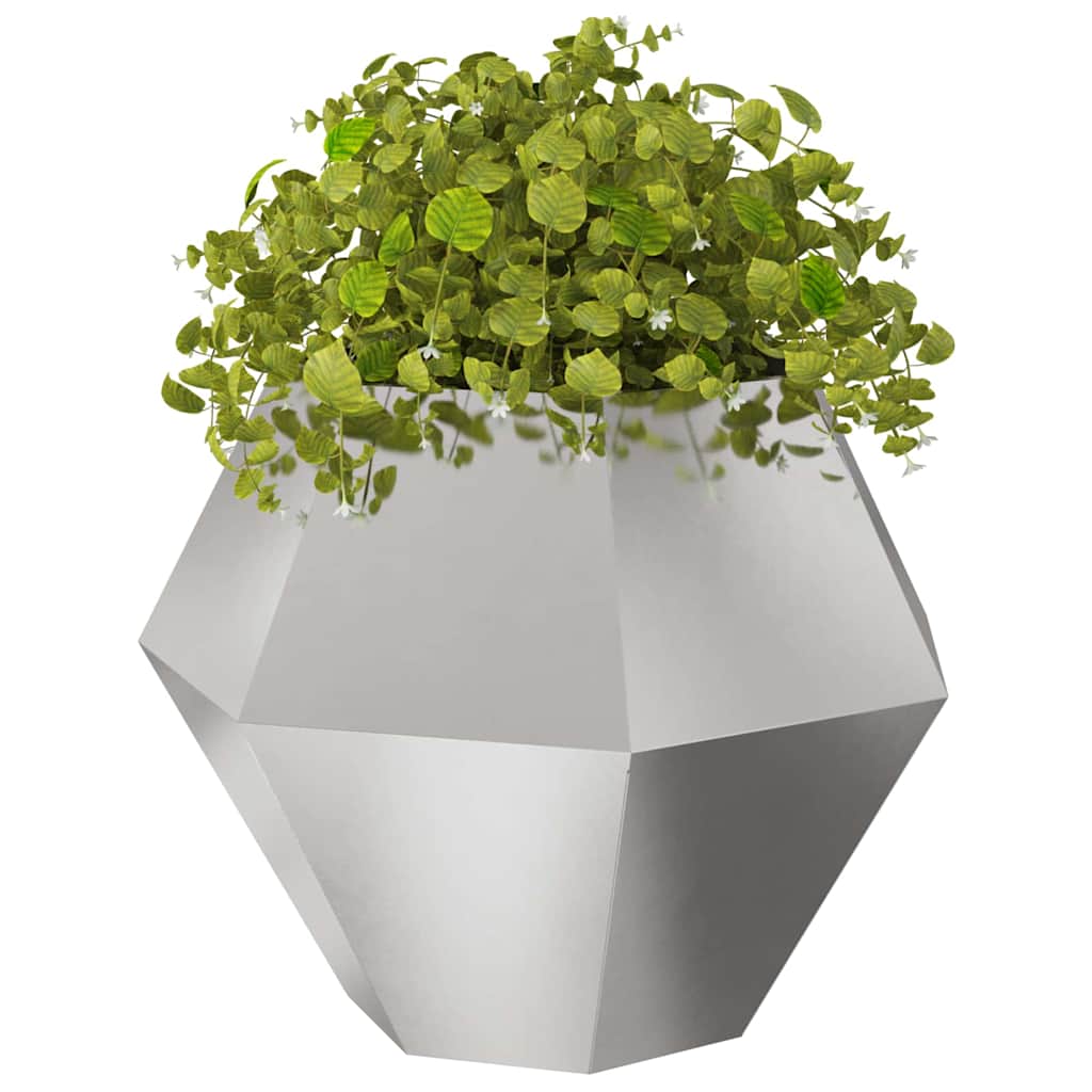 Jardinera 2 Uds. Plateado 100 X 100 X 80 Cm Acero Inoxidable_2