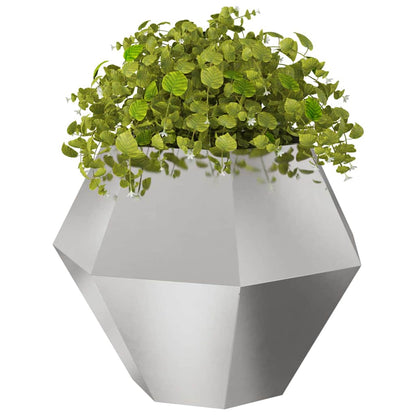Jardinera 2 Uds. Plateado 100 X 100 X 80 Cm Acero Inoxidable_2