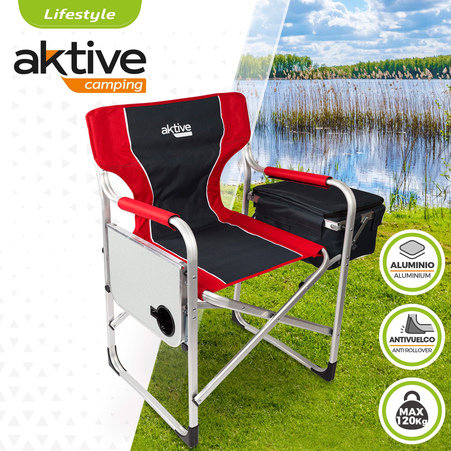 Pack 2 Sillas Camping Director C/mesa Y Bolsa Térmica Aktive_1