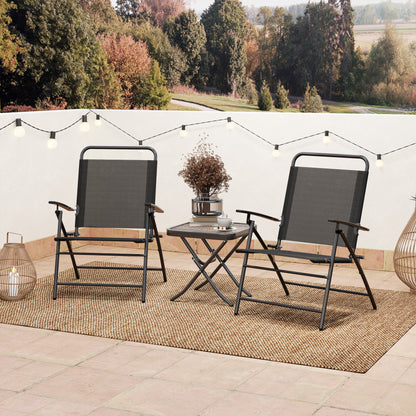 Outsunny Conjunto De Mesa Y Sillas De Terraza Exterior Plegables De 3 Piezas_4