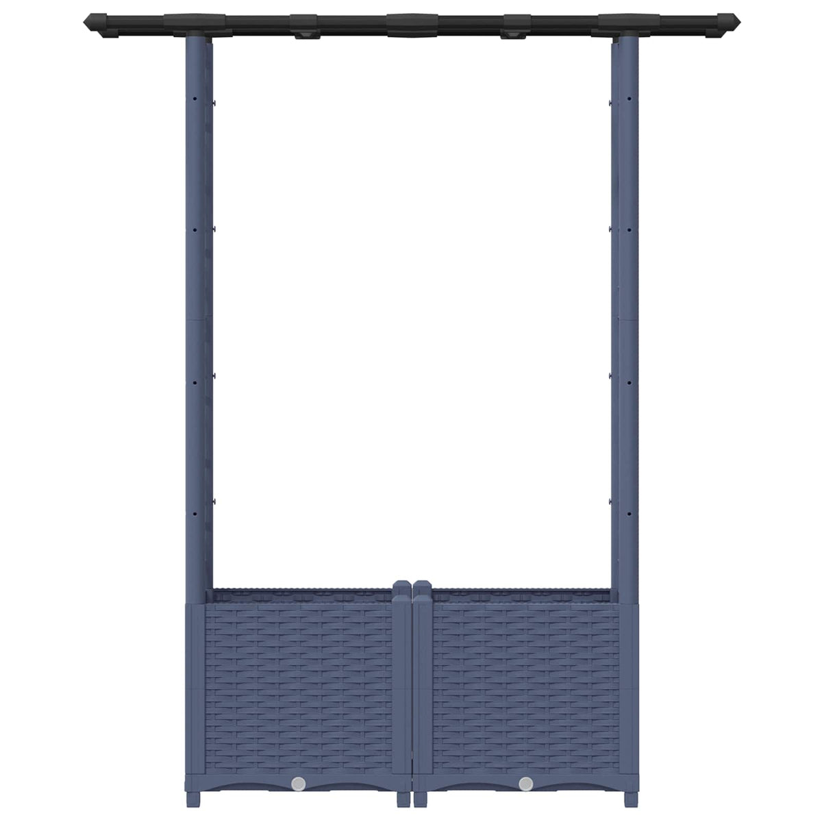 Cama Elevada Con Trellis Y Techo Gris 124,5 X 40 X 136 Cm Pp_3
