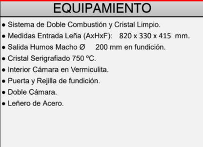 BRICOSOL Estufa de leña frontal con leñero sin turbinas FM Modelo M-100 LK_3