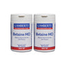 Embalagem de 2 x Betaína HCl 324mg/Pepsina 5mg Lamberts, 180 comprimidos