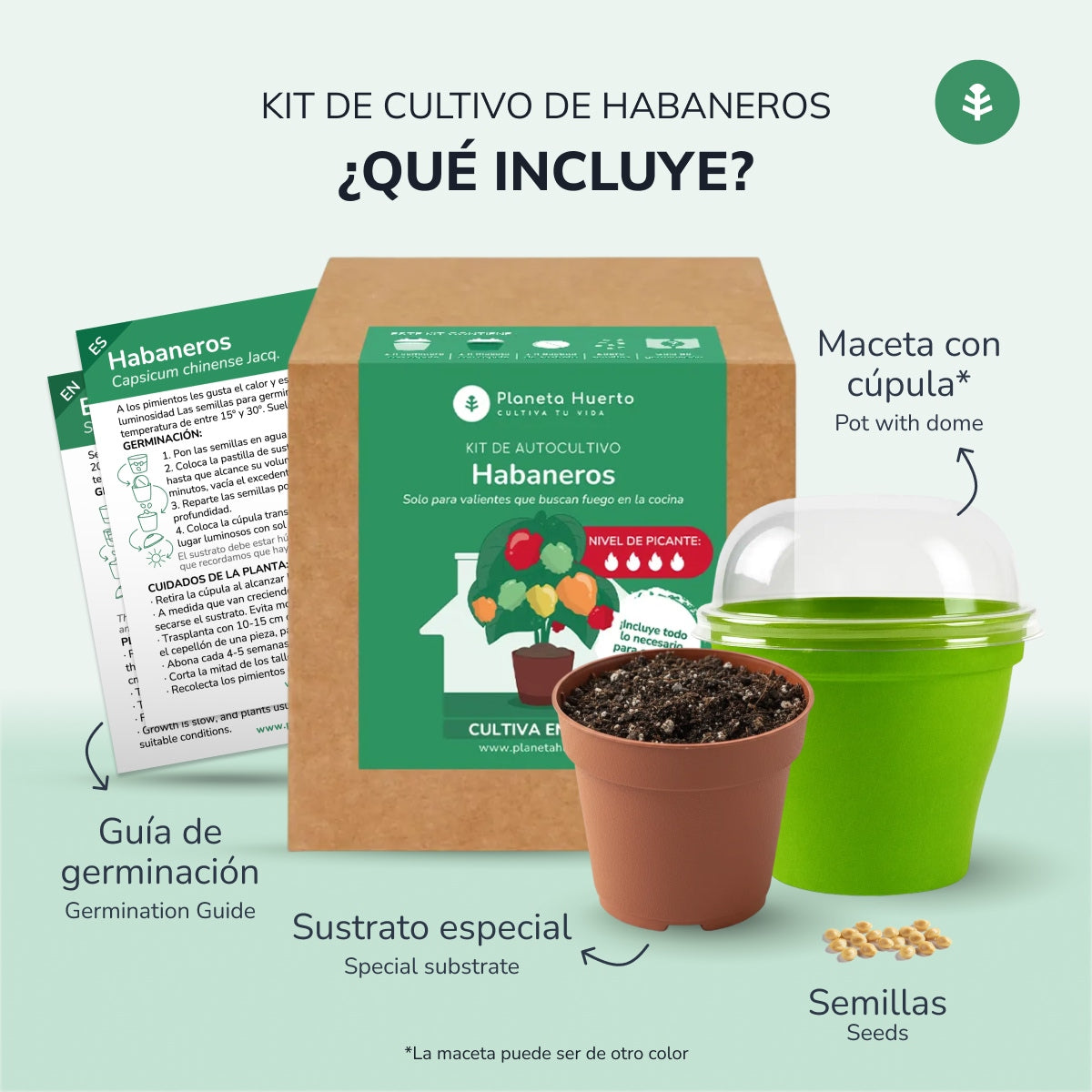 Kit de auto-cultivo Habaneros Planeta Huerto