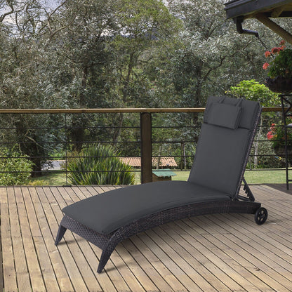 Outsunny Cojín Tumbona Exterior Solo 198x53x5cm Con Reposacabezas Gris_1