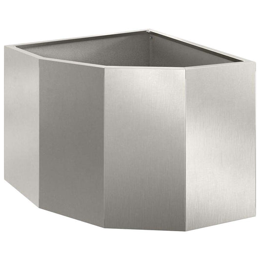 Macetero De Esquina Plateado 45 X 45 X 35 Cm Acero Inoxidable_0