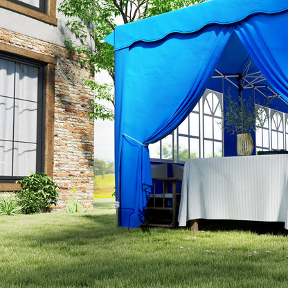 Outsunny Carpa Plegable Pop-up 6x3 M Anti-uv Con 6 Paredes Laterales Azul_3