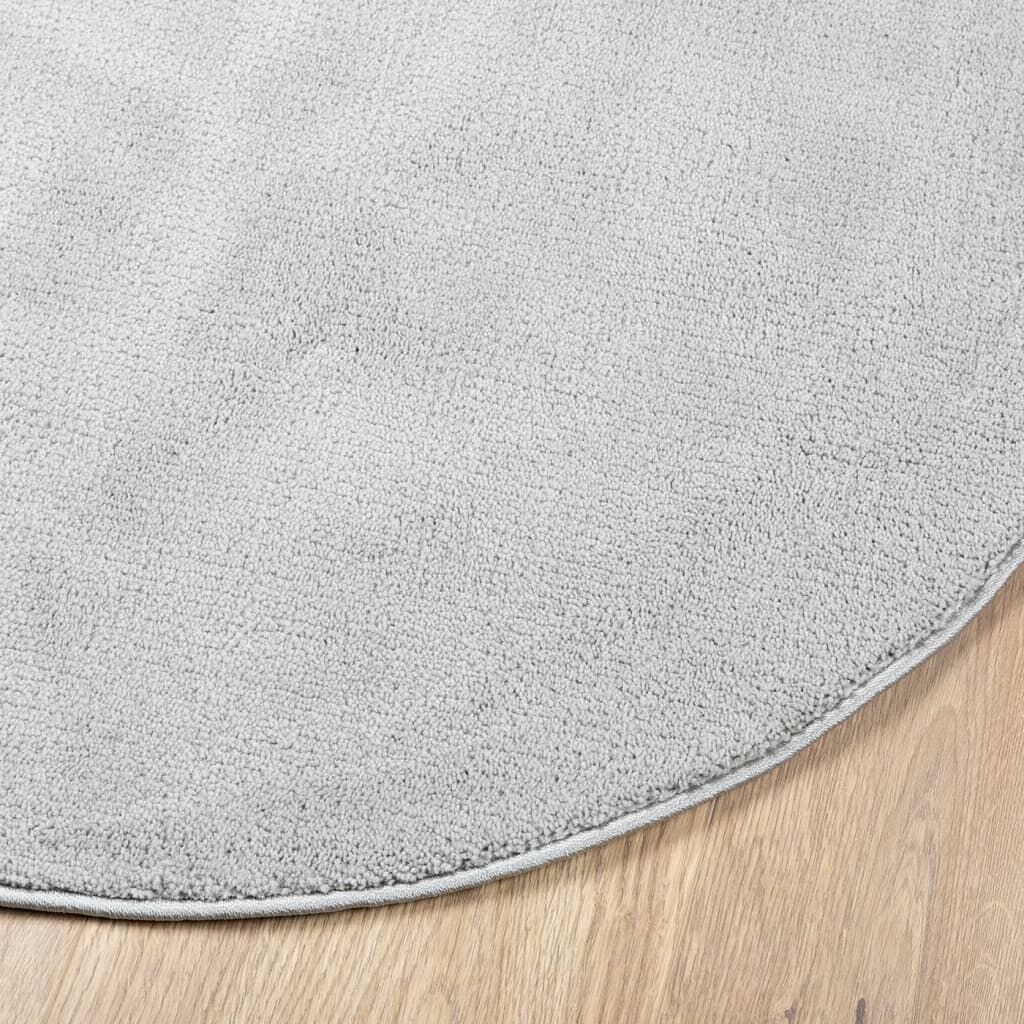 Vidaxl Alfombra De Pelo Corto Oviedo Gris Ø 80 Cm_3