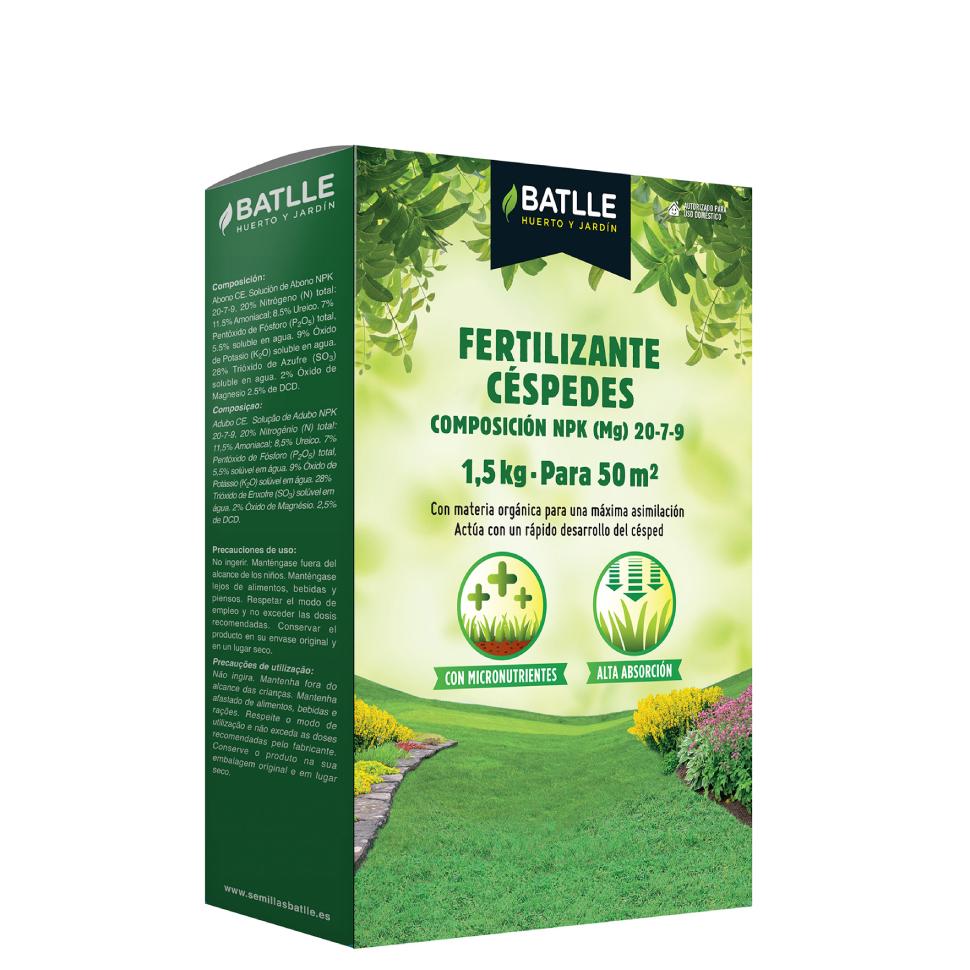 Fertilizante granulado para relvado Batlle 1,5 kg