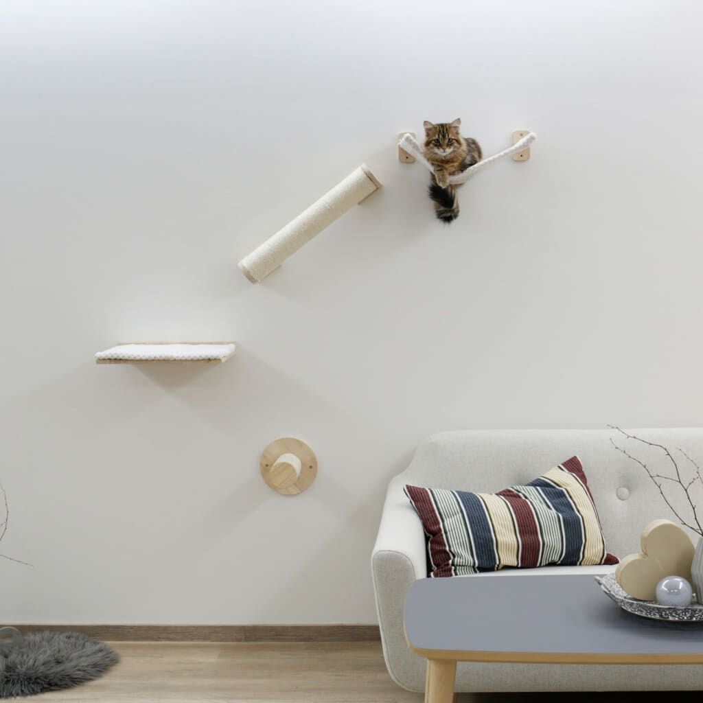 Kerbl Recorrido Mural Para Gatos Alps Blanco Y Natural 52x14x33 Cm_1