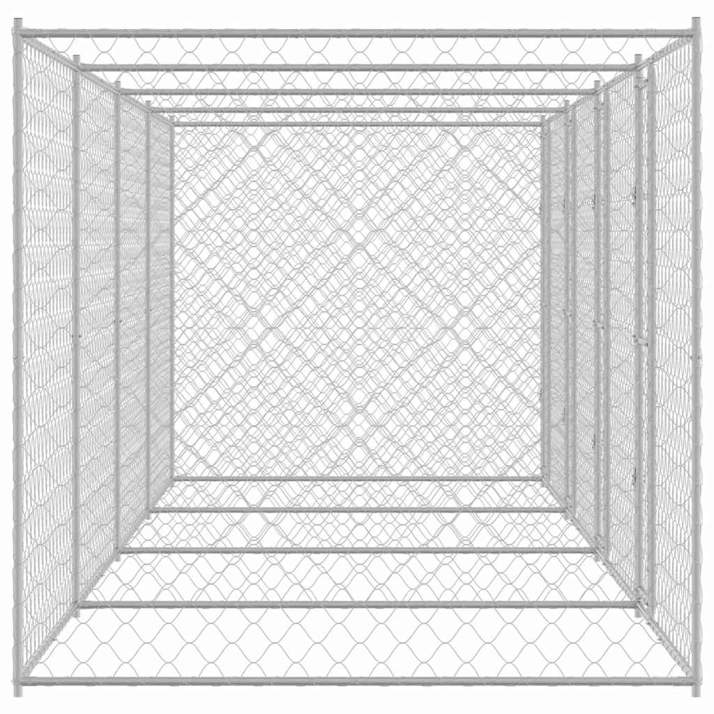 Jaula Para Perro Plateado 800 X 200 X 200 Cm Acero Galvanizado_4