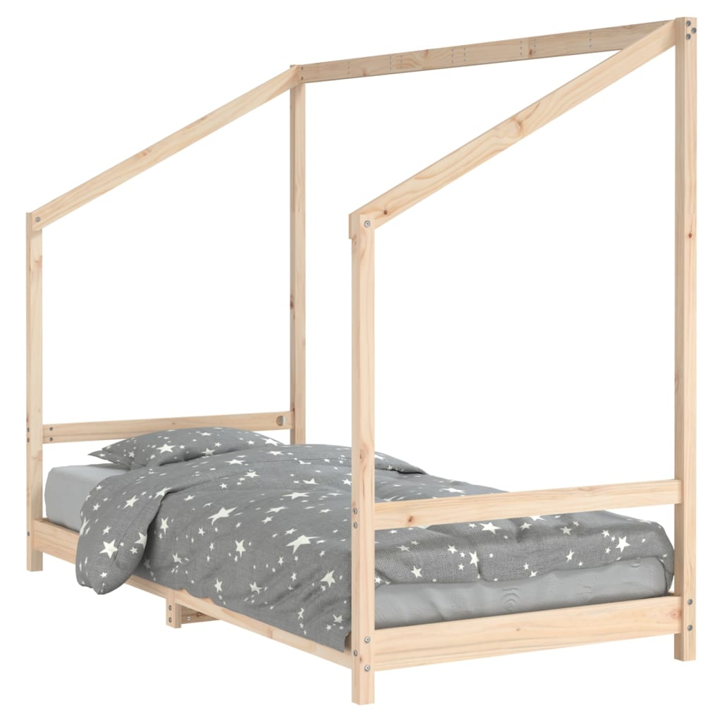 Estructura De Cama Para Niños Madera Maciza De Pino 90x200 Cm / Vetonek_0